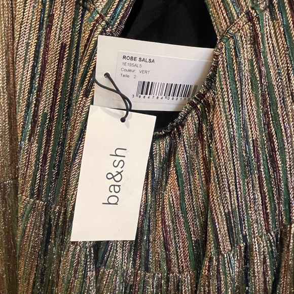 BA&SH Salsa Tiered Metallic Maxi Dress Medium NWT - Picture 4 of 8